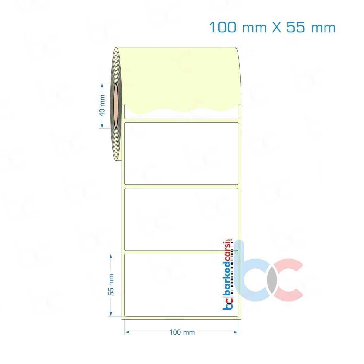 100X55 Mm Hazır Rulo Barkod Etiketi (Yapışkanlı) Kuşe / Vellum / Termal Etiket Fiyatı 100X55 Mm Etiket (Kuşe, Vellum, Eko / Lamine Termal) Fiyatları