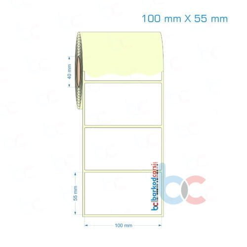 100x55 mm Etiket (Kuşe, Vellum, Eko / Lamine Termal) Fiyatları