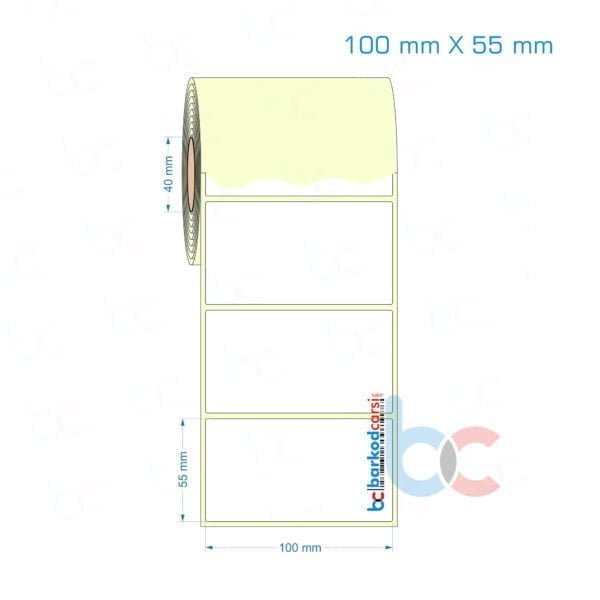 100x55 mm Etiket (Kuşe, Vellum, Eko / Lamine Termal) Fiyatları