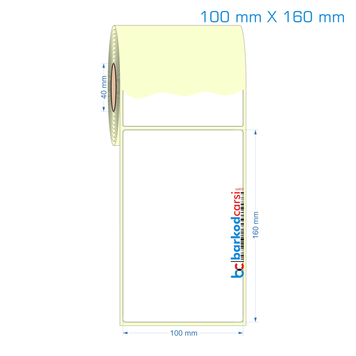 100X160 Mm Hazır Rulo Barkod Etiketi (Yapışkanlı) Kuşe / Vellum / Termal Etiket Fiyatı 100X160 Mm Etiket (Kuşe, Vellum, Eko / Lamine Termal) Fiyatları