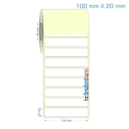 100x20 mmEtiket (Kuşe, Vellum, Eko / Lamine Termal) Fiyatları
