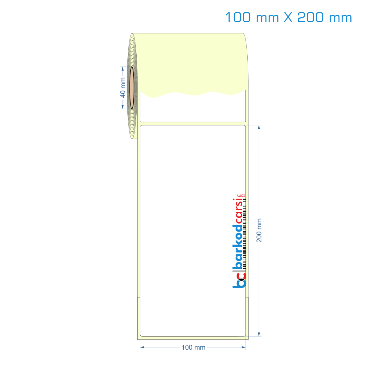100X200 Mm Hazır Rulo Barkod Etiketi (Yapışkanlı) Kuşe / Vellum / Termal Etiket Fiyatı 100X200 Mm Etiket (Kuşe, Vellum, Eko / Lamine Termal) Fiyatları