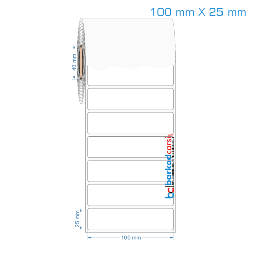 100x25 mm Opak / Mat PP, Fastyre Etiket (Fiyatları)