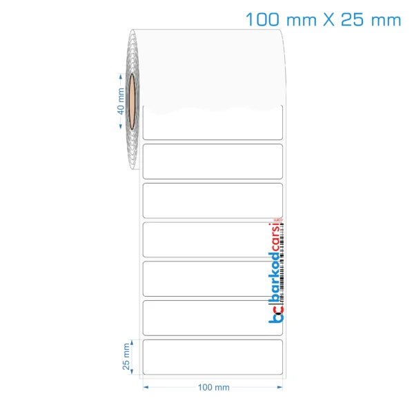100x25 mm Opak / Mat PP, Fastyre Etiket (Fiyatları)