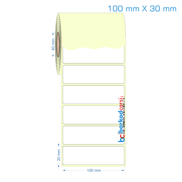 100x30 mm Etiket (Kuşe, Vellum, Eko / Lamine Termal) Fiyatları