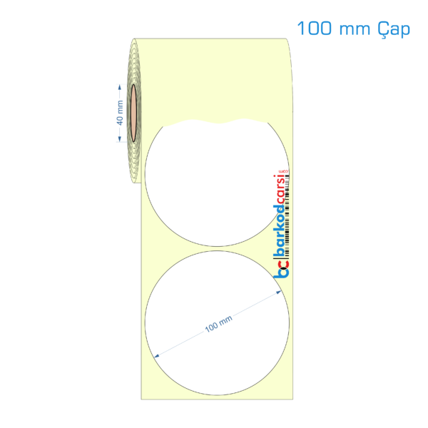 100 mm Çap Etiket (Kuşe, Vellum, Eko / Lamine Termal) Fiyatları