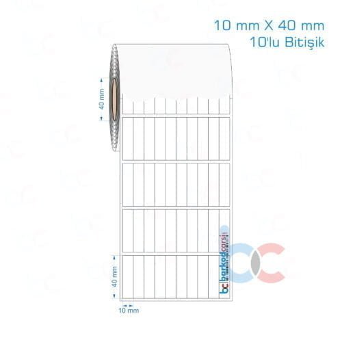 10x40 mm 10'lu Bitişik Opak / Mat PP, Fastyre Etiket (Fiyatları)