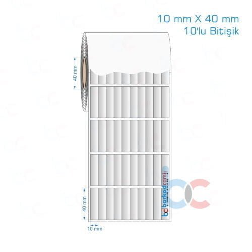 10x40 mm 10'lu Bitişik Silvermat Etiket (Fiyatı)