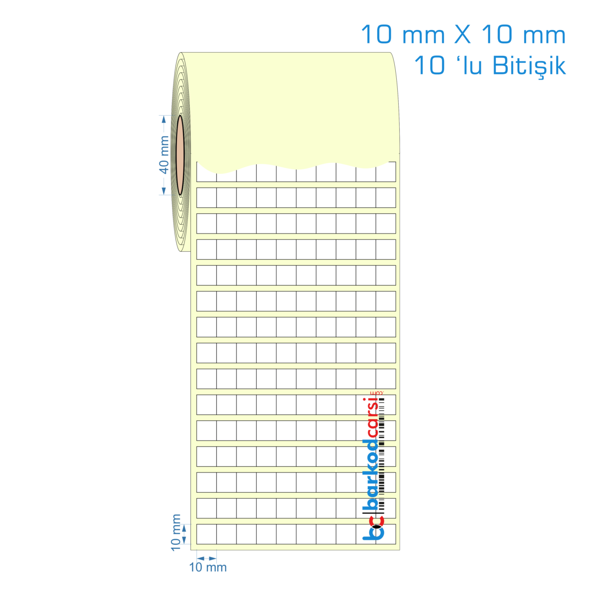 10 X 10 Mm Kuşe / Vellum / Termal Etiket Fiyatı 10X10 Mm Kuşe / Vellum / Termal Etiket (10 'Lu Bitişik)