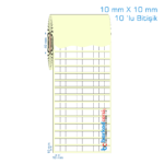 10x10 mm Kuşe / Vellum / Termal Etiket (10 'lu Bitişik)