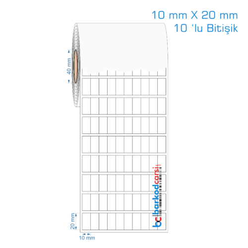 10x20 mm Fastyre, Opak PP, Mat PP Etiket (10 'lu Bitişik)