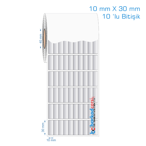 10x30 mm Silvermat Etiket (10 'lu Bitişik)