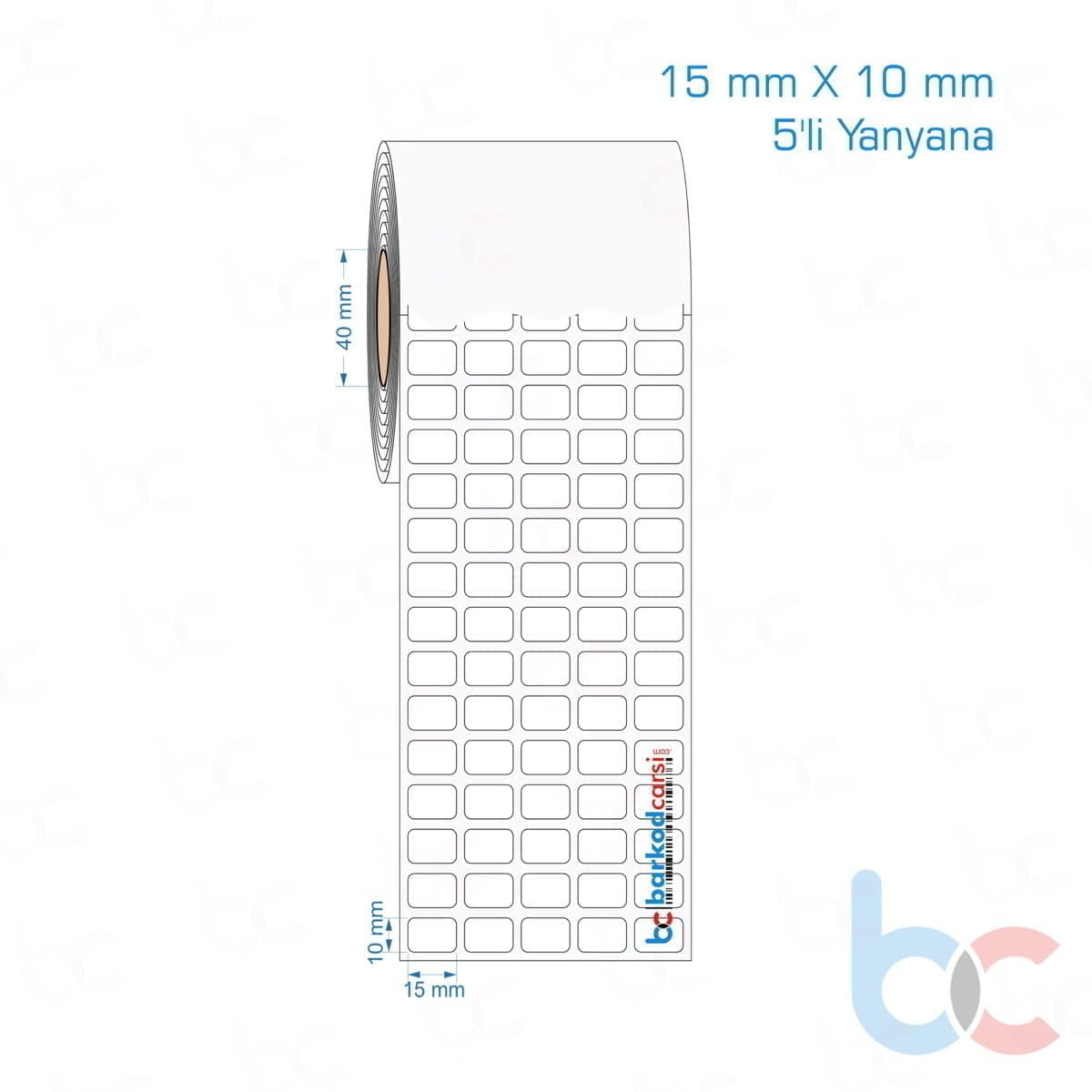 15X10 Mm 5'Li Yanyana Opak / Mat Pp, Fastyre Etiket (Fiyatları)