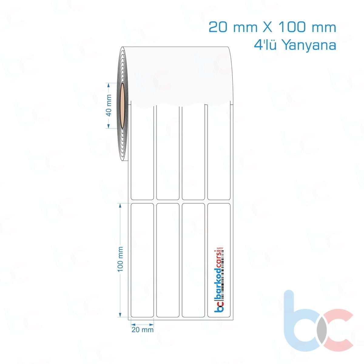 20X100 Mm 4'Lü Yanyana Hazır Rulo Pp Opak, Mat, Fastyre Etiketler 20X100 Mm 4'Lü Yanyana Opak / Mat Pp, Fastyre Etiket (Fiyatları)