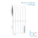 20x100 mm 5'li Bitişik Opak / Mat PP, Fastyre Etiket (Fiyatları)