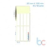 20x100 mm 4'lü Yanyana Etiket (Kuşe, Vellum, Eko / Lamine Termal) Fiyatları