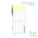 20x100 mm 5'li Bitişik Etiket (Kuşe, Vellum, Eko / Lamine Termal) Fiyatları