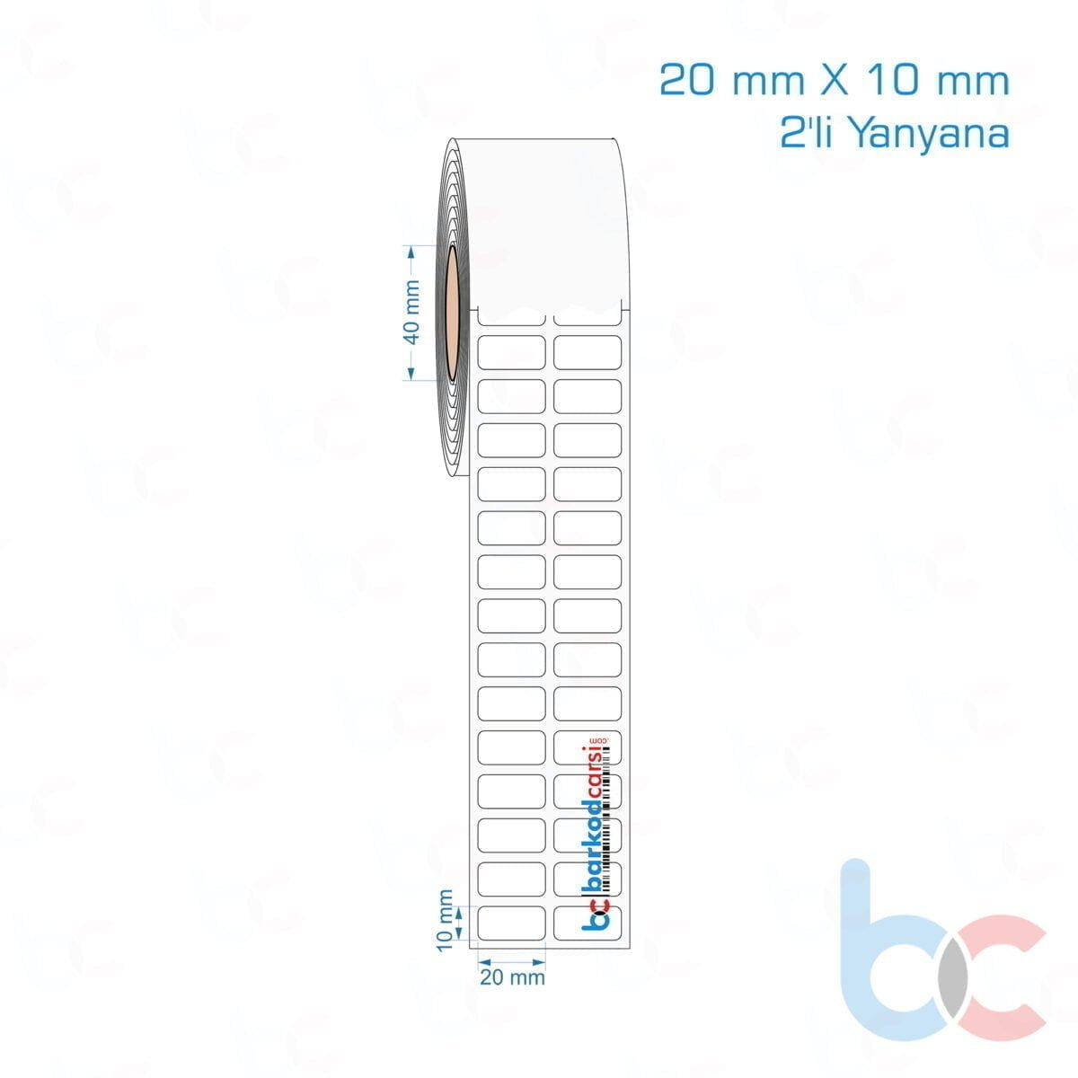 20X10 Mm 2'Li Yanyana Opak / Mat Pp, Fastyre Etiket (Fiyatları)