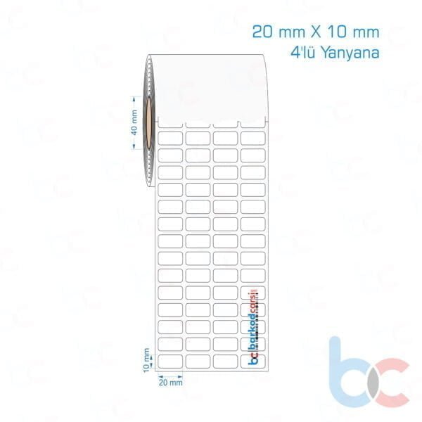 20x10 mm 4'lü Yanyana Opak / Mat PP, Fastyre Etiket (Fiyatları)
