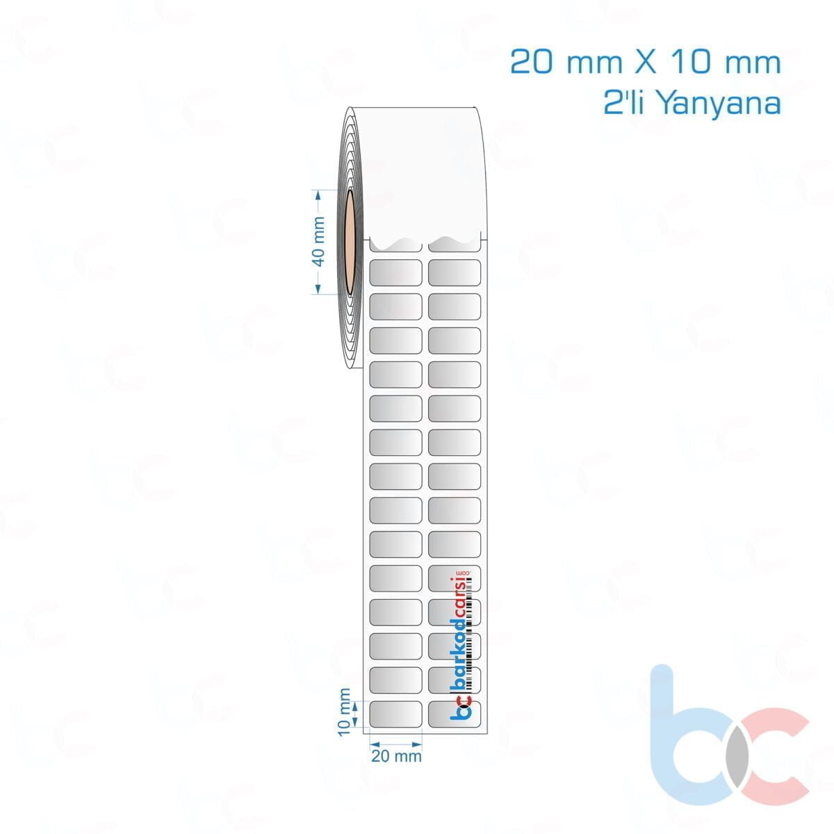 20X10 Mm 2'Li Yanyana Hazır Rulo Gri Alüminyum Renkli Silvermat Etiket 20X10 Mm 2'Li Yanyana Silvermat Etiket (Fiyatı)