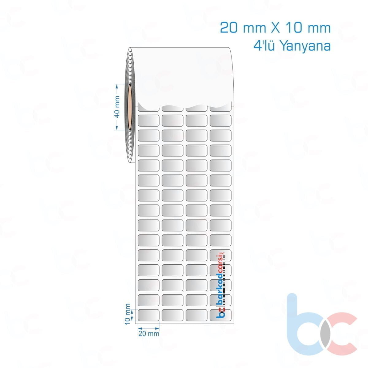 20X10 Mm 4'Lü Yanyana Silvermat Etiket (Fiyatı)