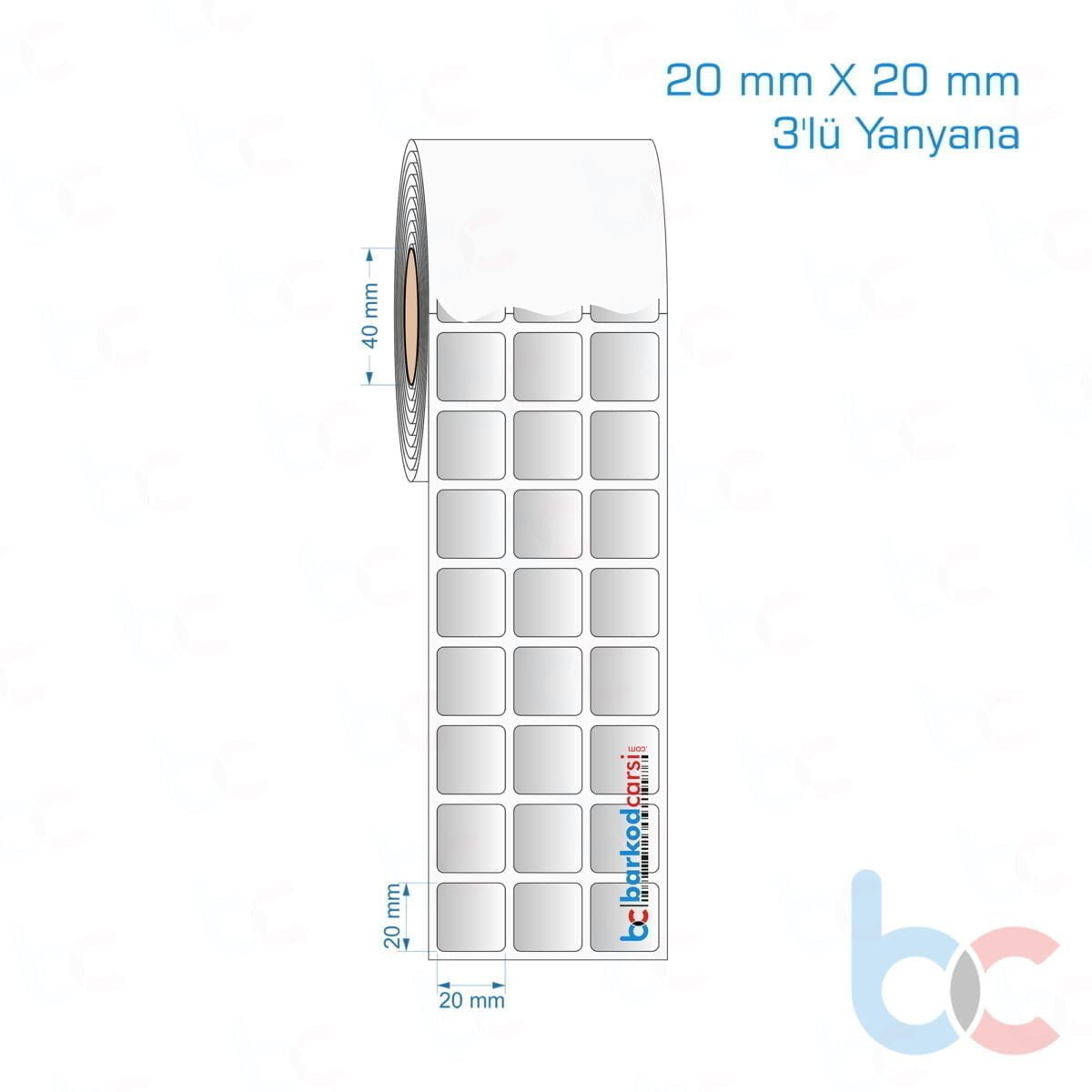 20X20 Mm 3'Lü Yanyana Hazır Rulo Gri Alüminyum Renkli Silvermat Etiket 20X20 Mm 3'Lü Yanyana Silvermat Etiket (Fiyatı)