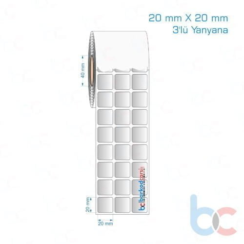 20x20 mm 3'lü Yanyana Silvermat Etiket (Fiyatı)