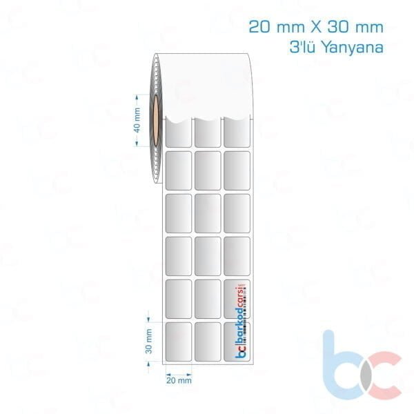 20x30 mm 3'lü Yanyana Silvermat Etiket (Fiyatı)