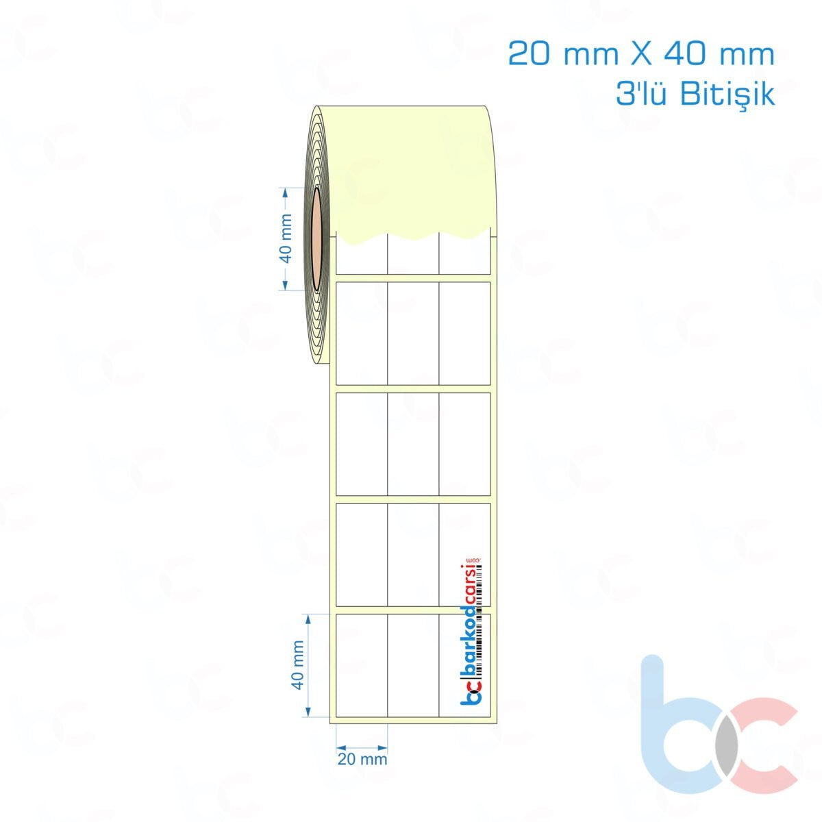 20X40 Mm 3'Lü Bitişik Hazır Rulo Barkod Etiketi (Yapışkanlı) Kuşe / Vellum / Termal Etiket Fiyatı 20X40 Mm 3'Lü Bitişik Etiket (Kuşe, Vellum, Eko / Lamine Termal) Fiyatları