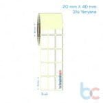 20x40 mm 3'lü Yanyana Etiket (Kuşe, Vellum, Eko / Lamine Termal) Fiyatları