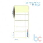 20x40 mm 5'li Bitişik Etiket (Kuşe, Vellum, Eko / Lamine Termal) Fiyatları