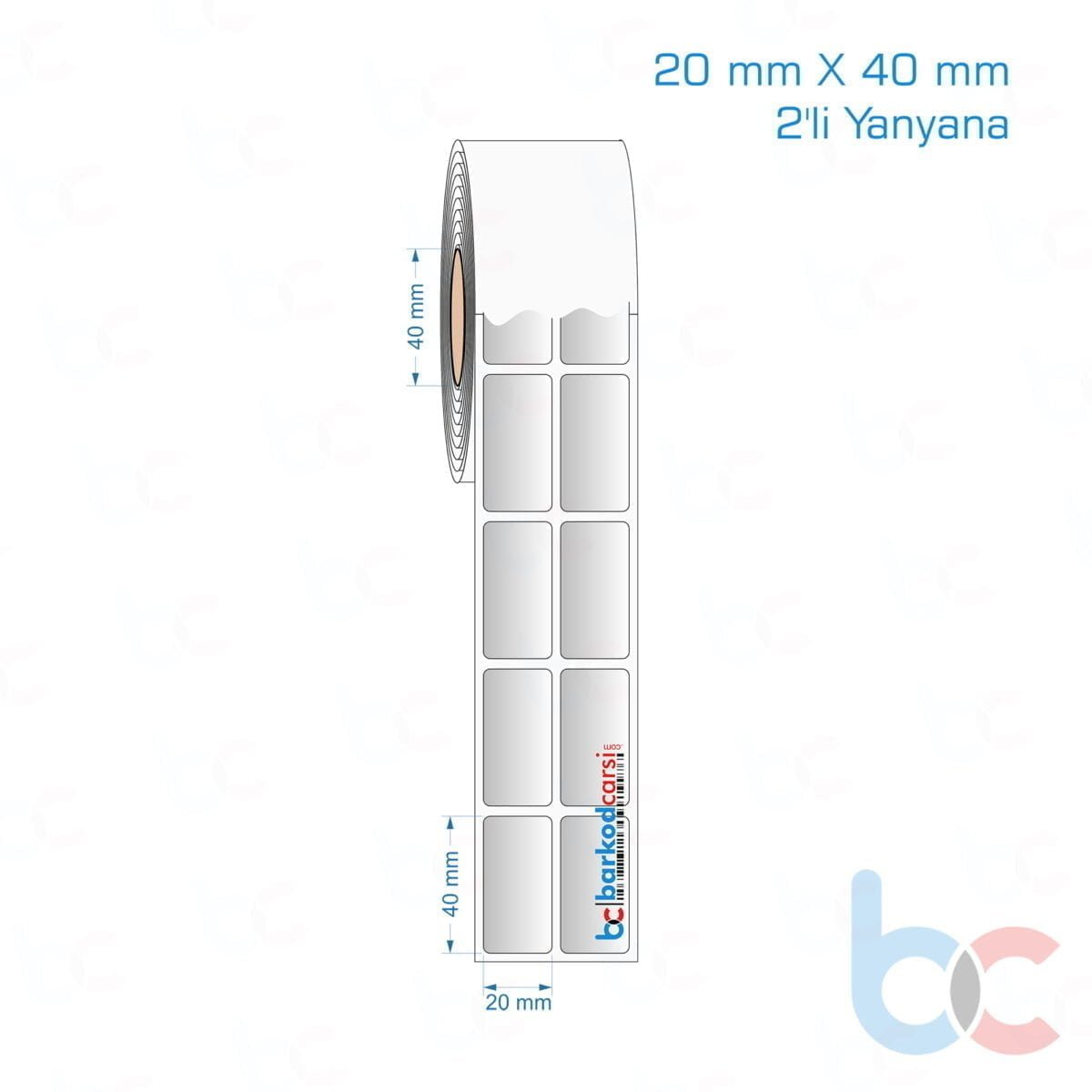 20X40 Mm 2'Li Yanyana Hazır Rulo Gri Alüminyum Renkli Silvermat Etiket 20X40 Mm 2'Li Yanyana Silvermat Etiket (Fiyatı)
