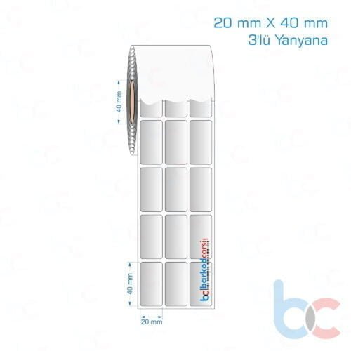 20x40 mm 3'lü Yanyana Silvermat Etiket (Fiyatı)