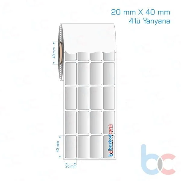 20x40 mm 4'lü Yanyana Silvermat Etiket (Fiyatı)