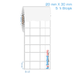 20x30 mm Fastyre, Opak PP, Mat PP Etiket (5 'li Bitişik)