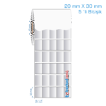 20x30 mm Silvermat Etiket (5 'li Bitişik)