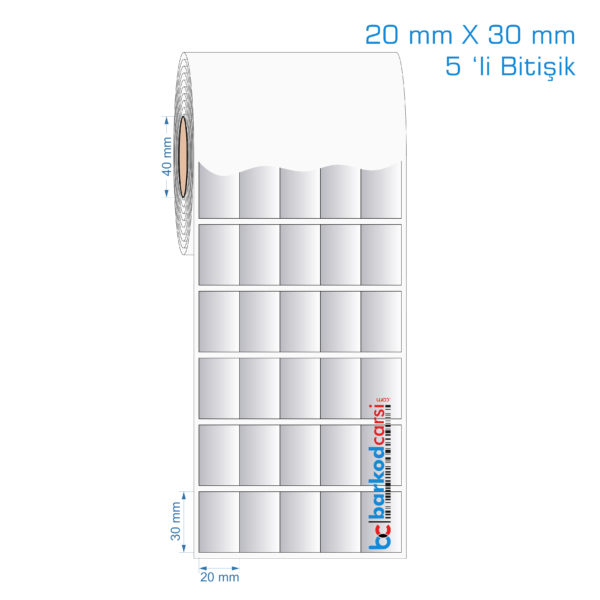 20x30 mm Silvermat Etiket (5 'li Bitişik)