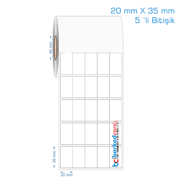 20x35 mm Fastyre, Opak PP, Mat PP Etiket (5 'li Bitişik)