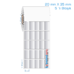 20x35 mm Silvermat Etiket (5 'li Bitişik)