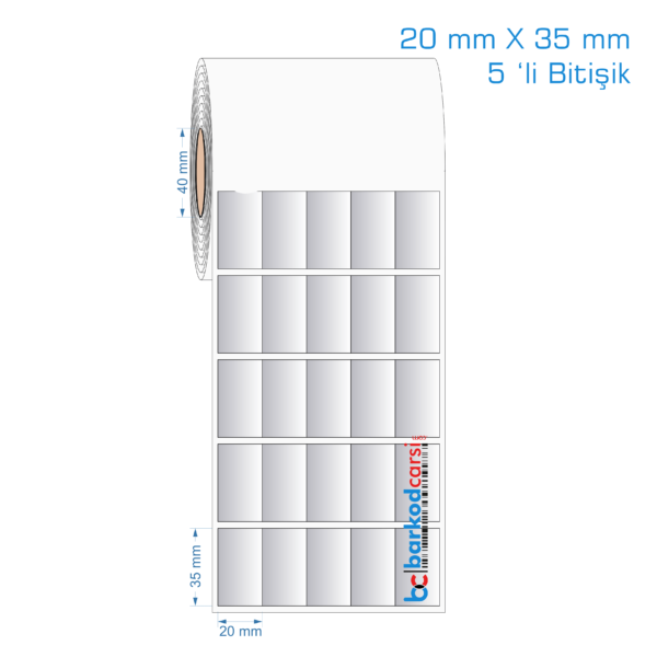 20x35 mm Silvermat Etiket (5 'li Bitişik)