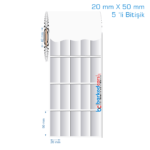 20x50 mm 5 'li Bitişik Silvermat Etiket (Fiyatı)