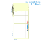20x50 mm 5 'li Bitişik Etiket (Kuşe, Vellum, Eko / Lamine Termal) Fiyatları