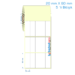 20x60 mm 5 'li Bitişik Etiket (Kuşe, Vellum, Eko / Lamine Termal) Fiyatları