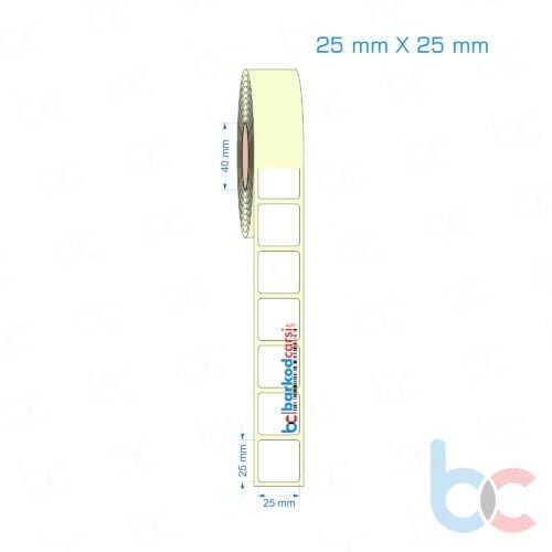 25x25 mm Etiket (Kuşe, Vellum, Eko / Lamine Termal) Fiyatları
