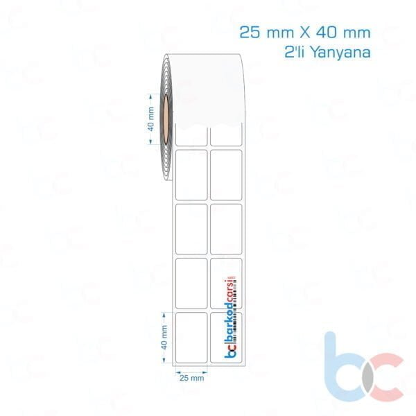 25x40 mm 2'li Yanyana Opak / Mat PP, Fastyre Etiket (Fiyatları)
