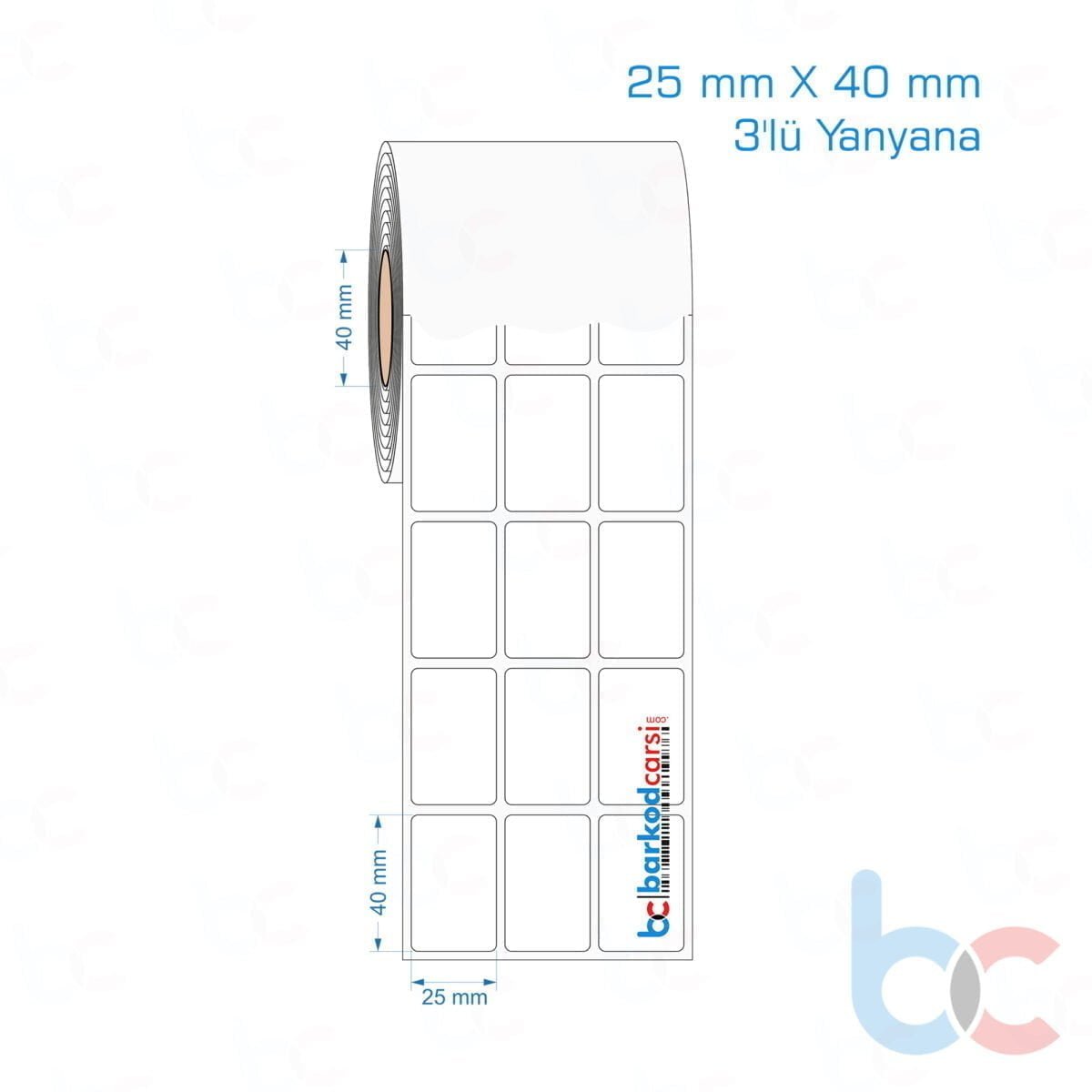 25X40 Mm 3'Lü Yanyana Opak / Mat Pp, Fastyre Etiket (Fiyatları)