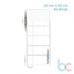 25x40 mm 4'lü Bitişik Opak / Mat PP, Fastyre Etiket (Fiyatları)