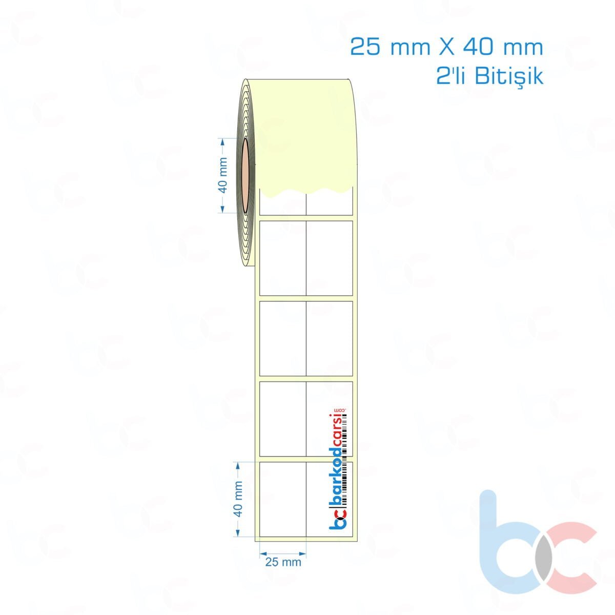 25X40 Mm 2'Li Bitişik Hazır Rulo Barkod Etiketi (Yapışkanlı) Kuşe / Vellum / Termal Etiket Fiyatı 25X40 Mm 2'Li Bitişik Etiket (Kuşe, Vellum, Eko / Lamine Termal) Fiyatları