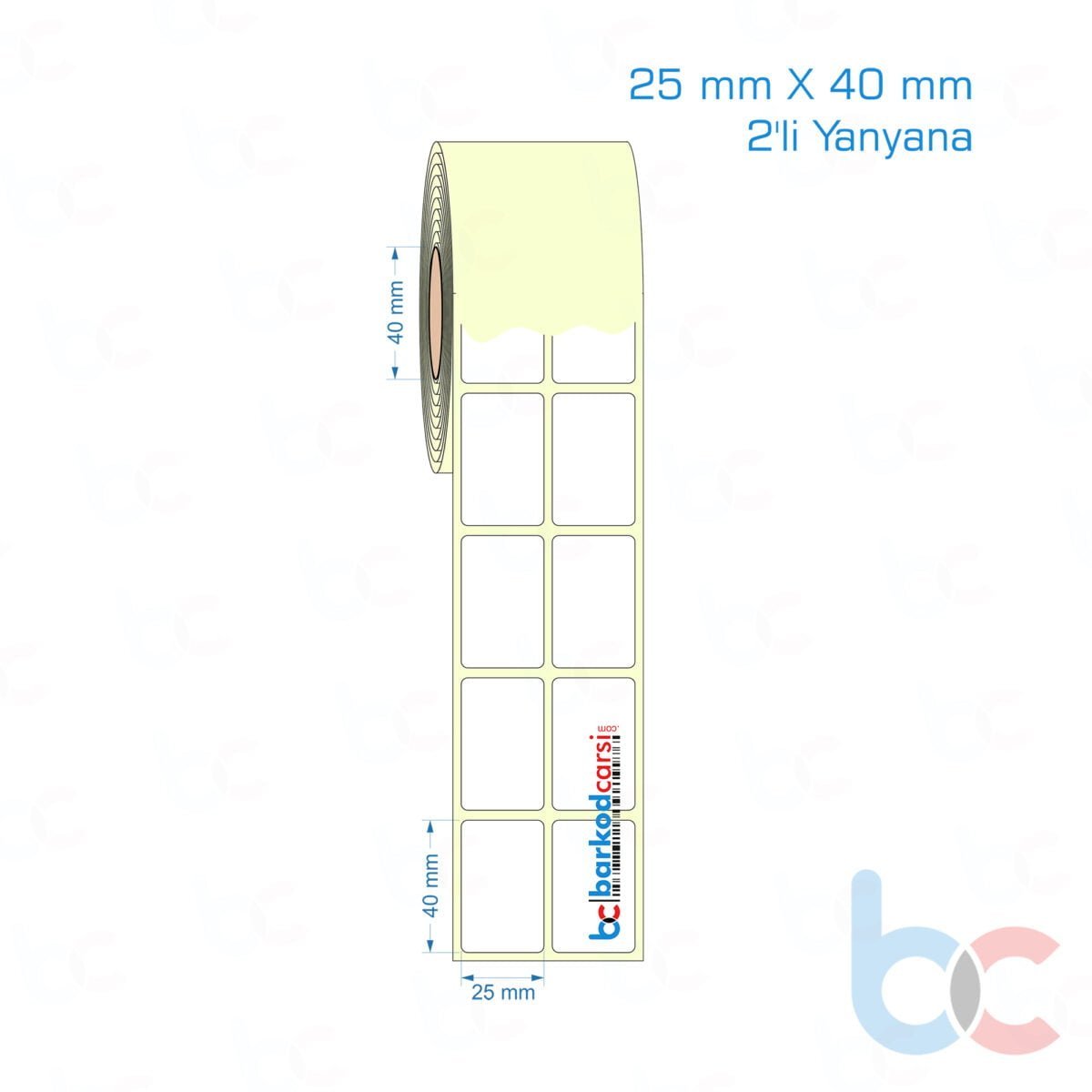 25X40 Mm 2'Li Yanyana Hazır Rulo Barkod Etiketi (Yapışkanlı) Kuşe / Vellum / Termal Etiket Fiyatı 25X40 Mm 2'Li Yanyana Etiket (Kuşe, Vellum, Eko / Lamine Termal) Fiyatları
