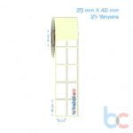 25x40 mm 2'li Yanyana Etiket (Kuşe, Vellum, Eko / Lamine Termal) Fiyatları